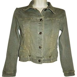 Vintage Gray Dirty Wash Denim Stretch Jacket